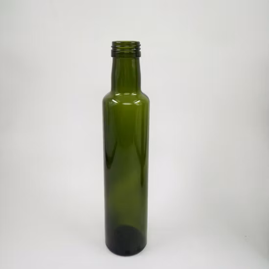 250ml Dorica Antoque 그린 올리브 오일 유리병(나사형 상단 포함)